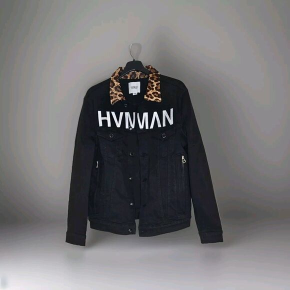 HVMAN MENS MK1‎ DENIM JACKET STRIPE IN BLACK Retail $261 - Picture 1 of 15